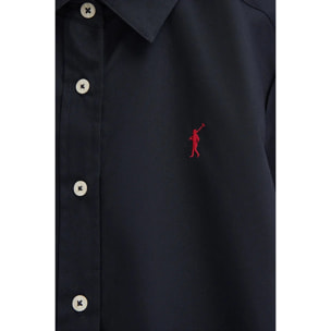 Camicia in popeline blu marino con ricamo Rigby Go