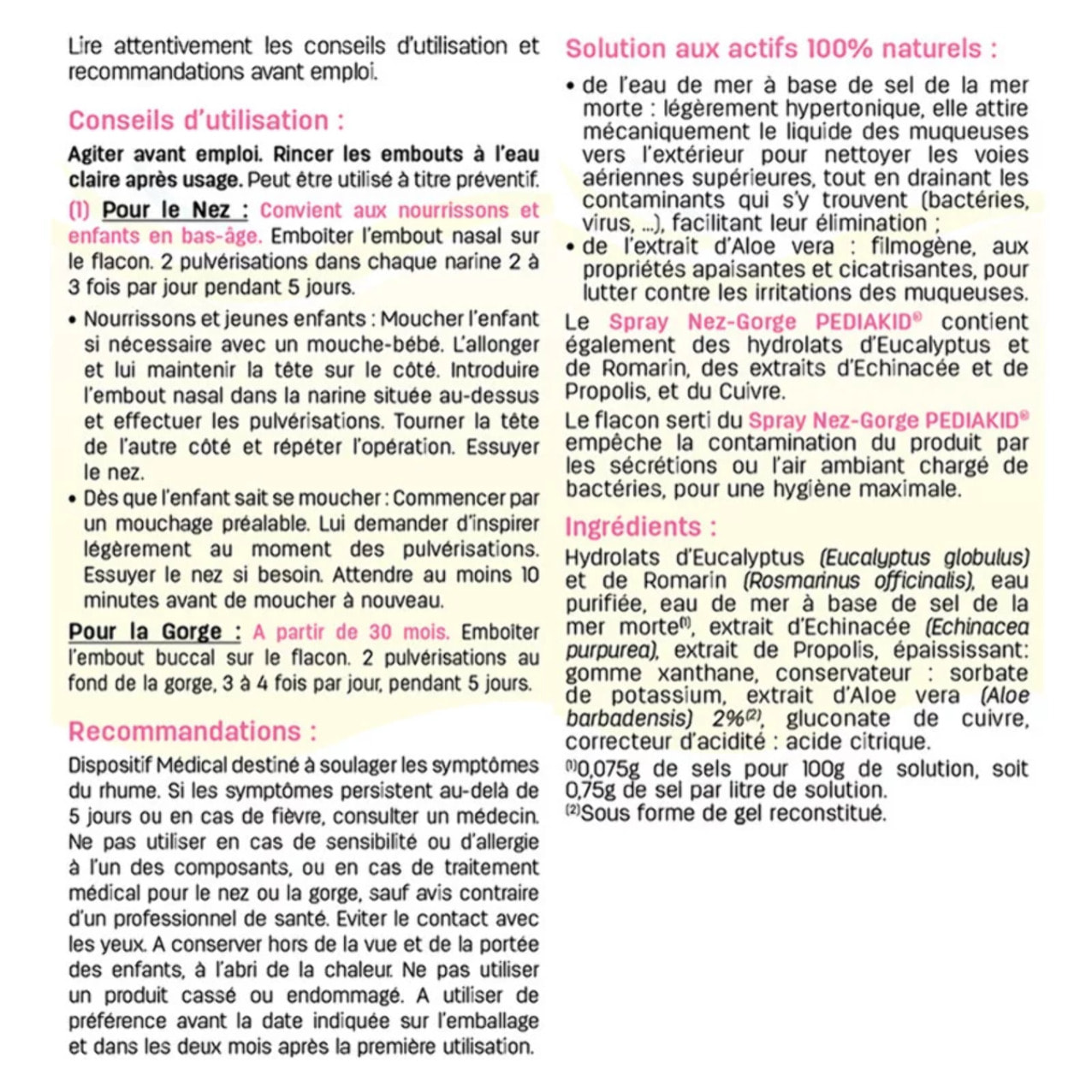 PEDIAKID - Pack Nez-Gorge sirop & spray - 1 sirop Nez-Gorge + 1 spray Nez-gorge - Aide à dégager le nez et apaiser la gorge - Soutien de l'immunité