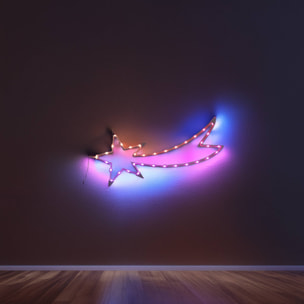 iluminación navideña estrella fugaz con 35 luces led rgb con controlador 25x0,6x60cm
