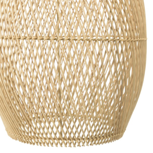 SIXTINE - Suspension 'goutte' 35x35cm rotin couleur naturelle et teck