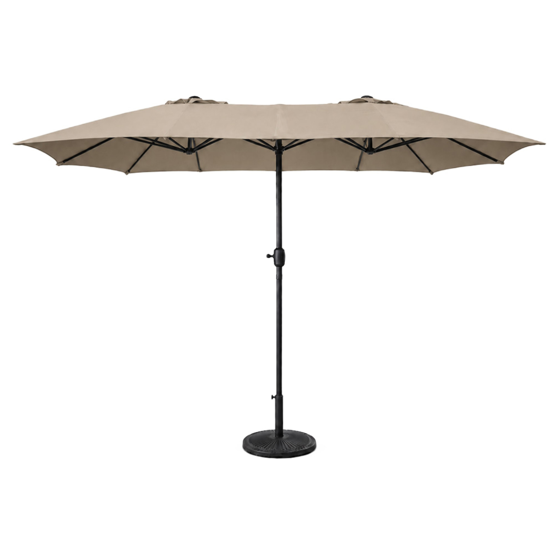 Parasol rectangulaire double 2,7x4,6m taupe CABIATE