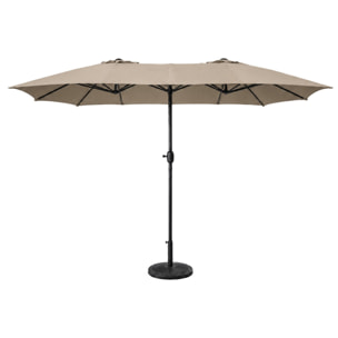 Parasol rectangulaire double 2,7x4,6m taupe CABIATE