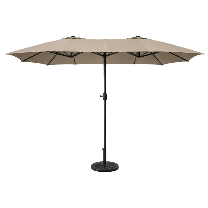 Parasol rectangulaire double 2,7x4,6m taupe CABIATE