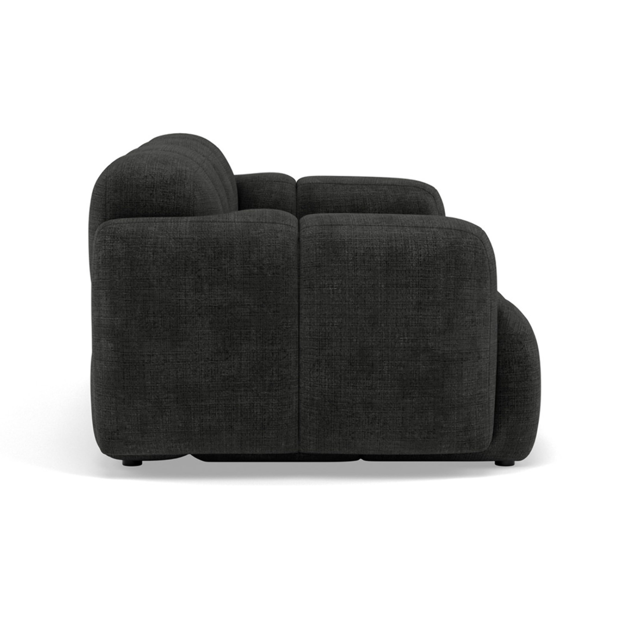 Grace - canapé modulable 2 places en velours texturé - Gris Anthracite