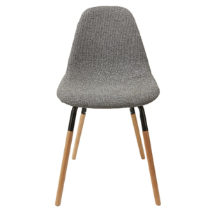 Chaise Scandinave Tissu Gris Chine Phenix - Lot De 4