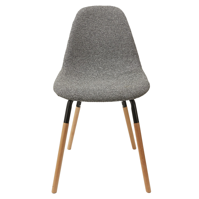 Chaise Scandinave Tissu Gris Chine Phenix - Lot De 4