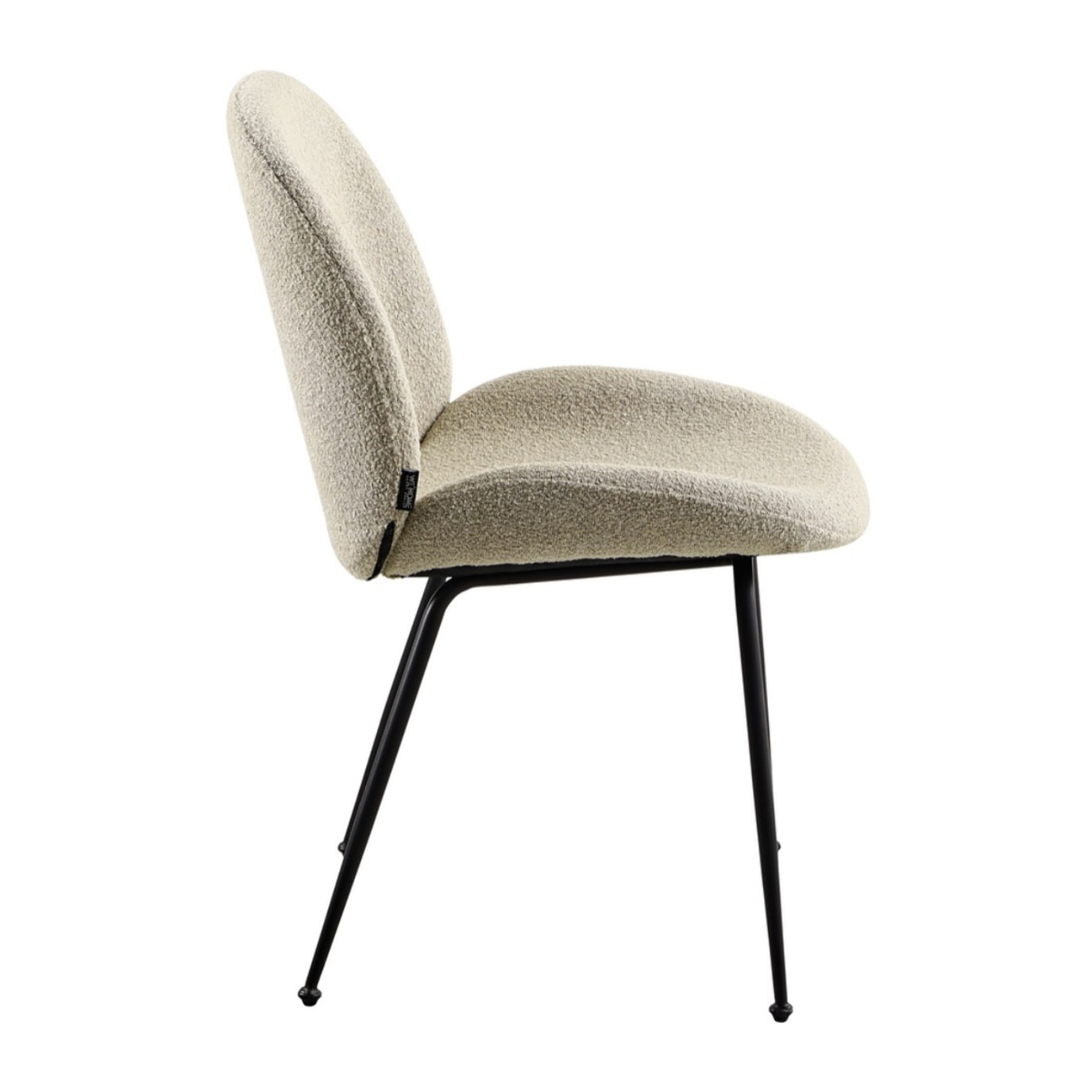Coppia di sedie eleganti in tessuto bouclè beige con struttura nera - Shell