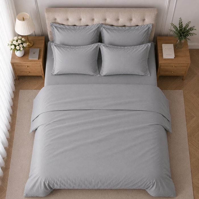 COTONISSIMI Completo Letto Tinta Unita in 100% puro cotone