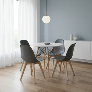 Sedia di design Kito grigio scuro con gambe in faggio