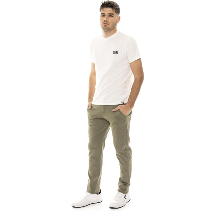 Pantaloni chino in twill da uomo con passanti Leone Easy
