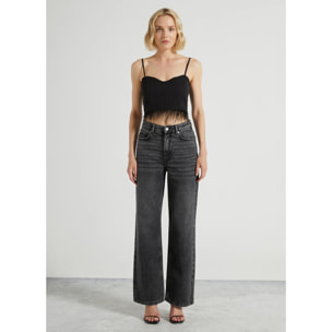 Jeans wide leg vita alta