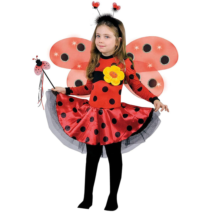 Costume Carnevale Ali Luminose Coccinella Lucine Del Bosco Bambina