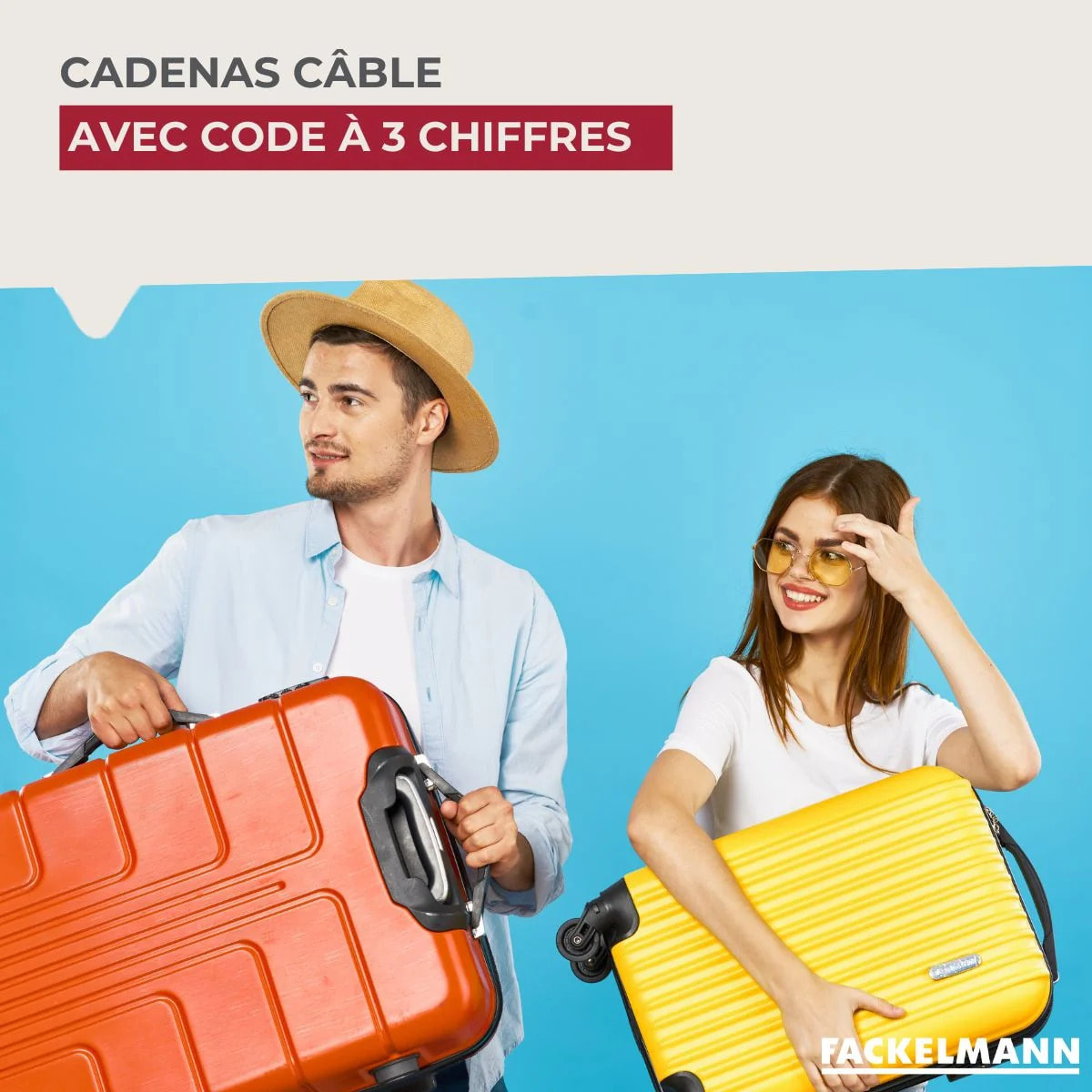 Cadenas câble à code à 3 chiffres Fackelmann Tecno