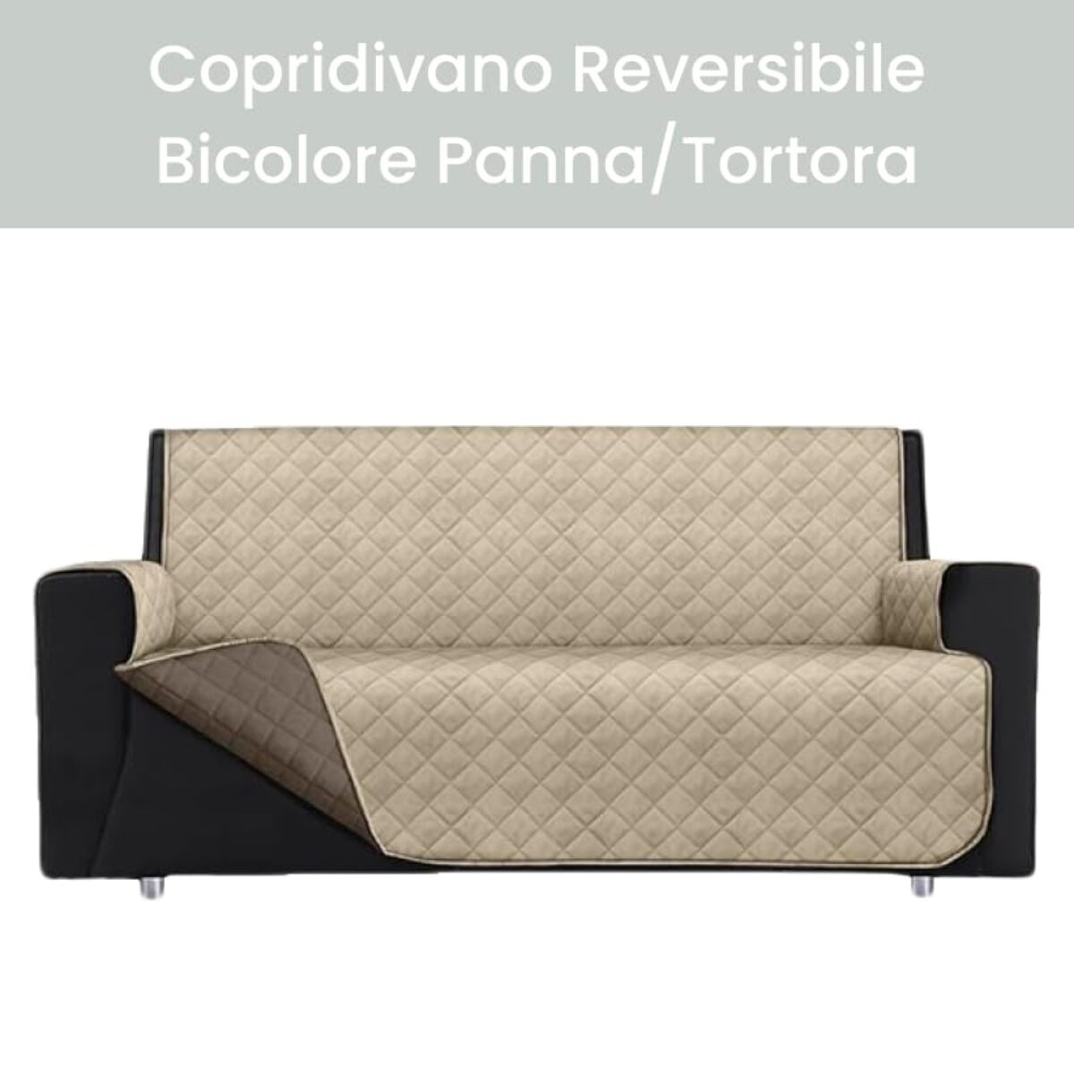 INTRECCI Copridivano 3 Posti, Copridivano con Braccioli, Antimacchina, Elasticizzato, Telo Copridivano, Double Face, Impermeabile, Protegge da Macchie e Sporco, Facile da Lavare.
