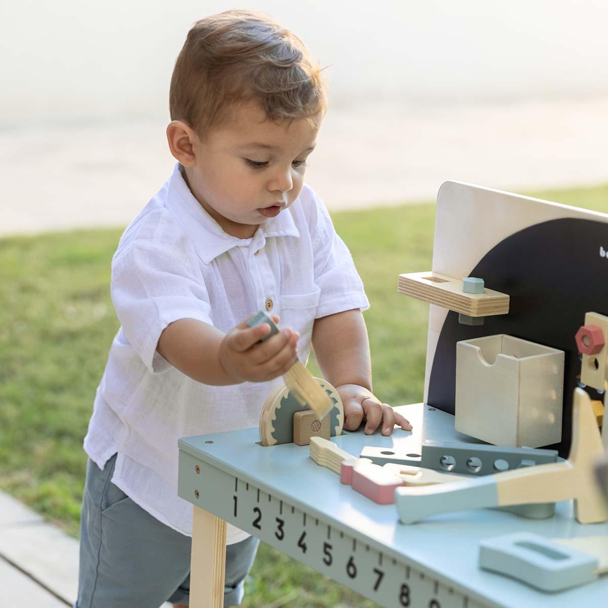 Banco de herramientas de madera para niños Lalatools