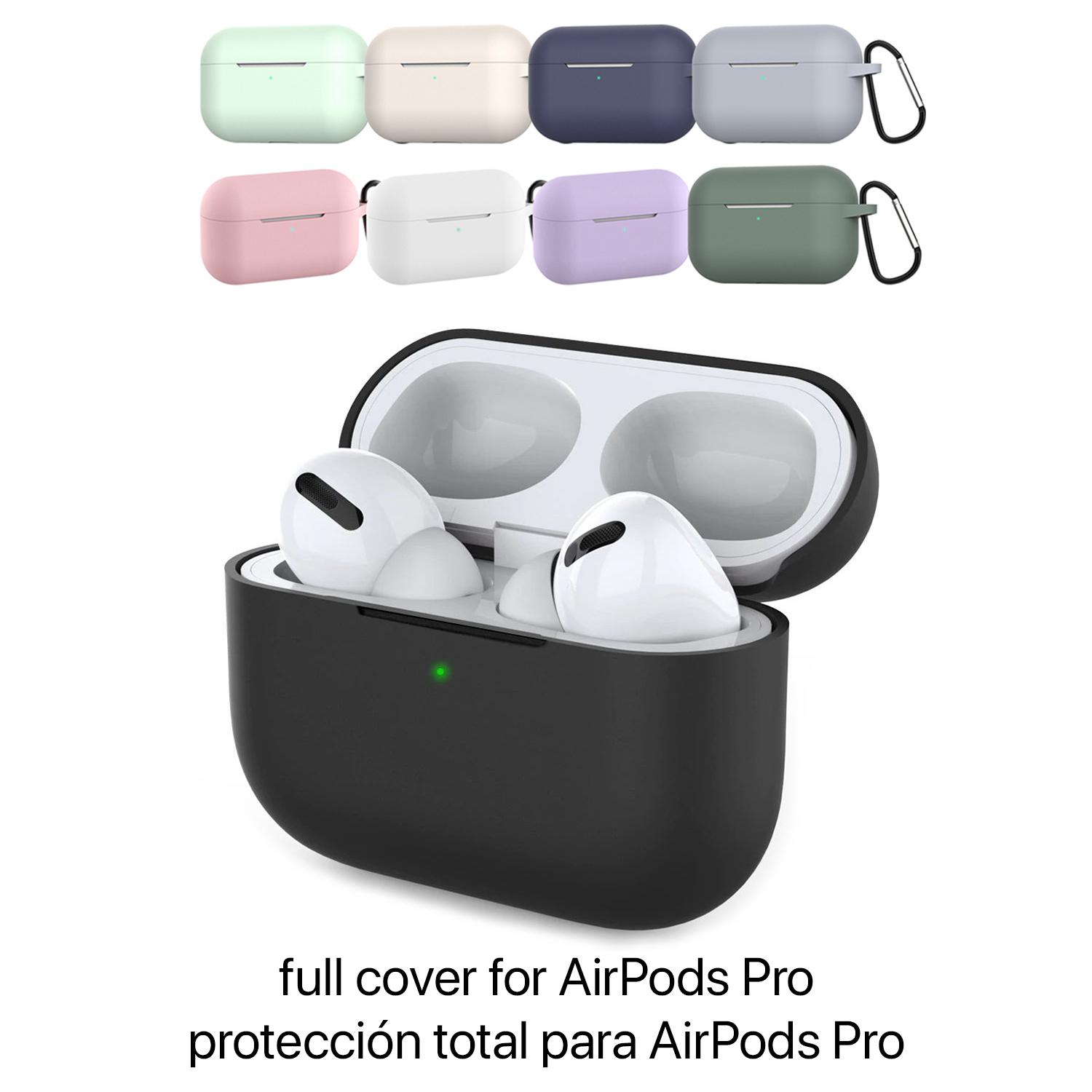 Funda de silicona para base de carga de AirPods Pro, con mosquetón