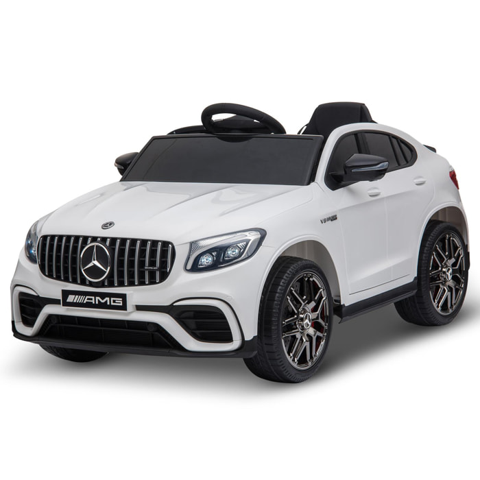 Voiture véhicule électrique enfants 12 V 35 W V. 3-5 Km/h télécommande effets sonores + lumineux blanc Mercedes GLC AMG