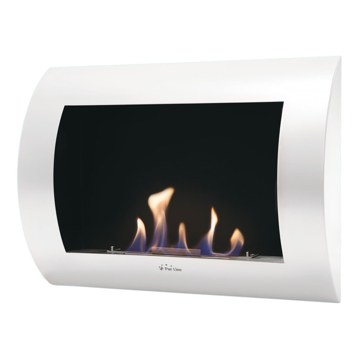 Chimenea de Etanol mural con panel frontal curvado INOX-CLASIC W PURLINE 1500 W