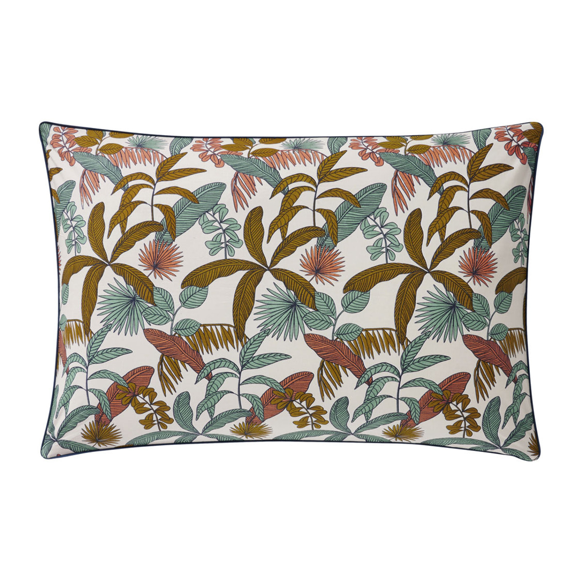 Taie d'oreiller unie en percale de coton, JANE CRUISE, Bleu