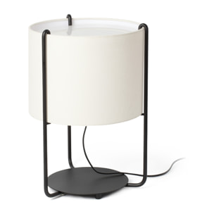 DRUM Lampe de table noire/beige