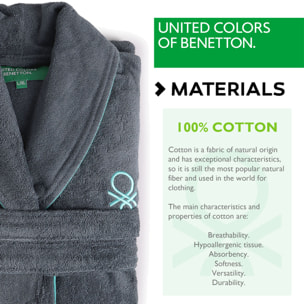 Albornoz m/l gris oscuro  benetton