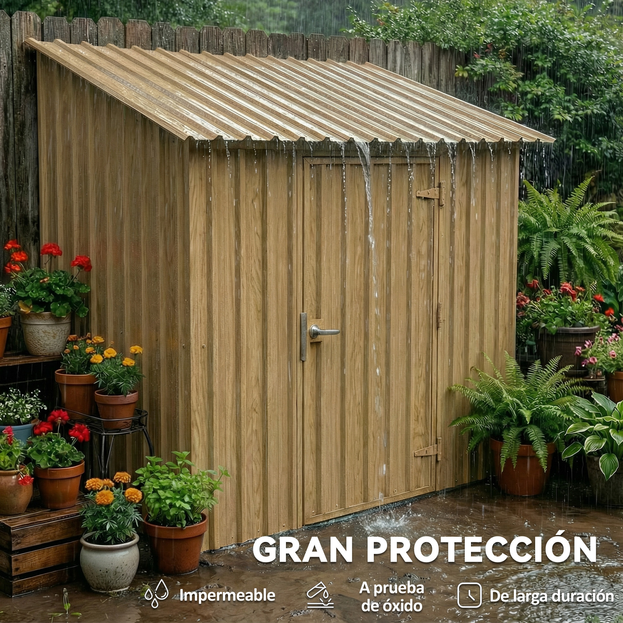 12x Paneles para Tejado de Acero Galvanizado, Chapas Perfiladas de Techo 7m², para Caseta de Herramientas, Cobertizo, Garaje, Exterior, 129x45cm, Madera Natural