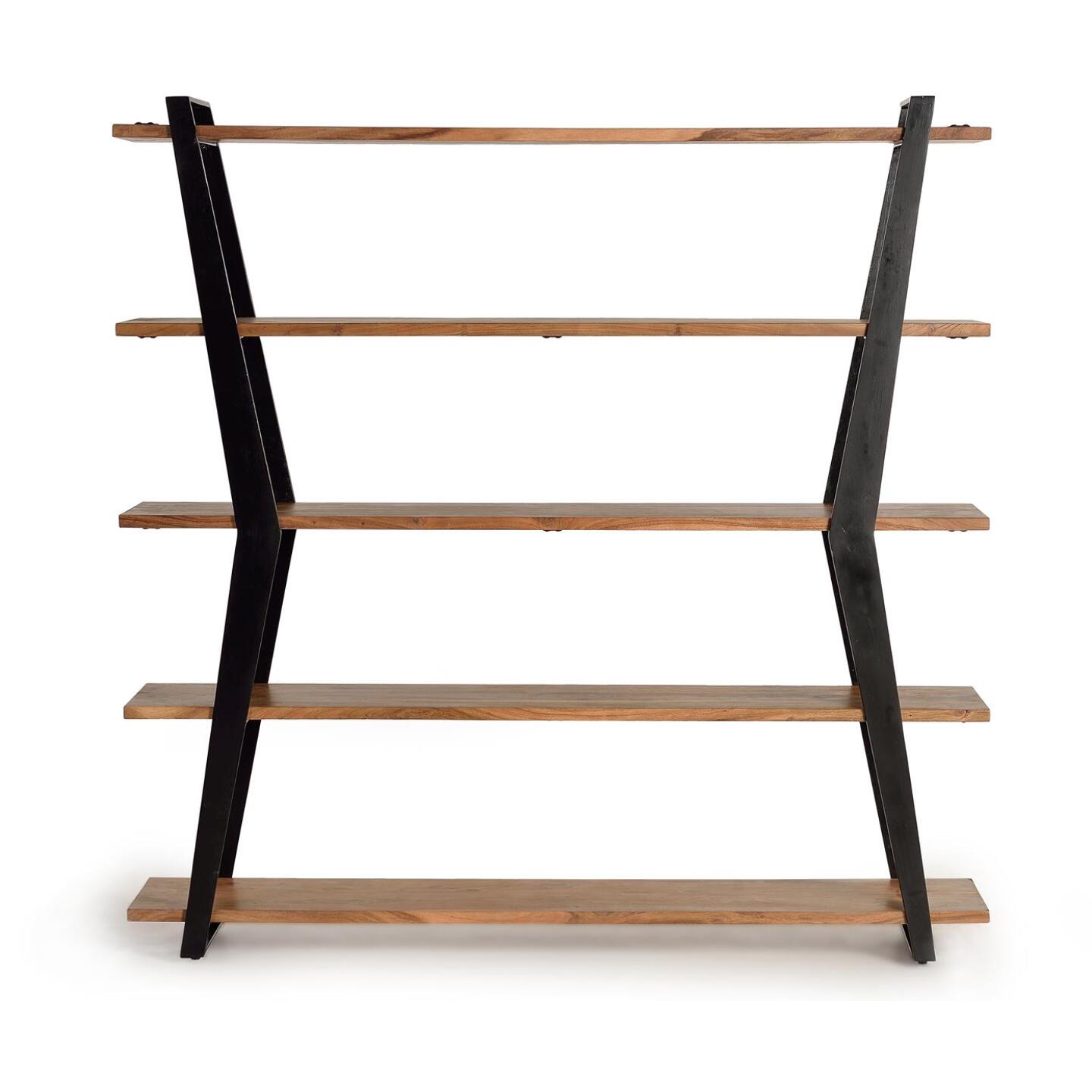 Libreríay Negro - Acacia y Hierro - 178x40x178cm