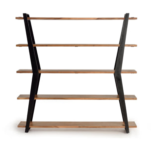 Libreríay Negro - Acacia y Hierro - 178x40x178cm