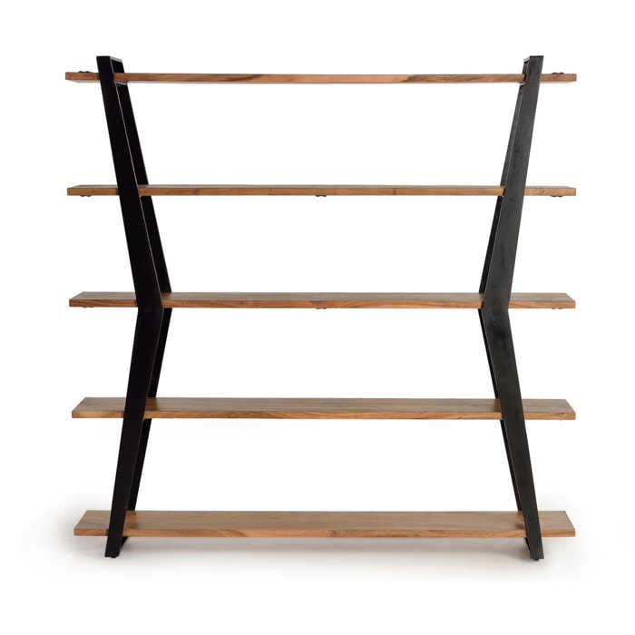 Libreríay Negro - Acacia y Hierro - 178x40x178cm