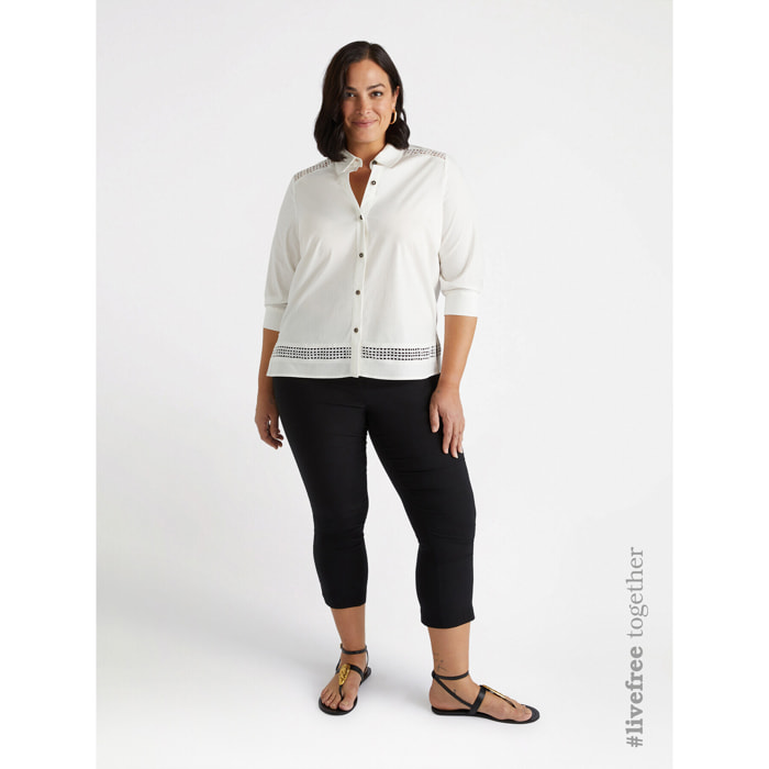 Fiorella Rubino - Camisa con bordes a-jour - Blanco