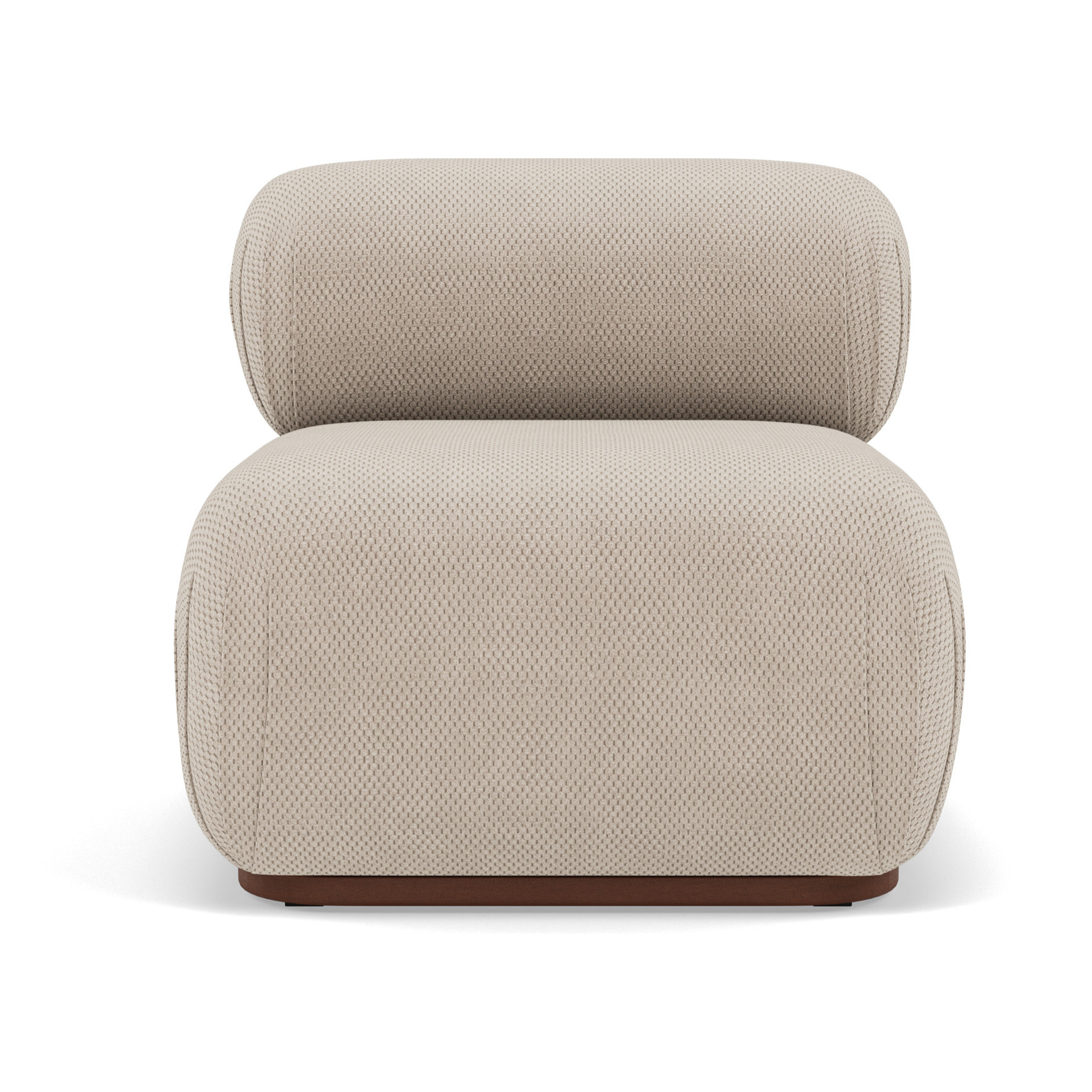 Penelope - module d'assise sans accoudoirs en velours texturé - Beige