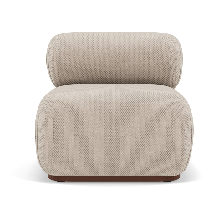 Penelope - module d'assise sans accoudoirs en velours texturé - Beige