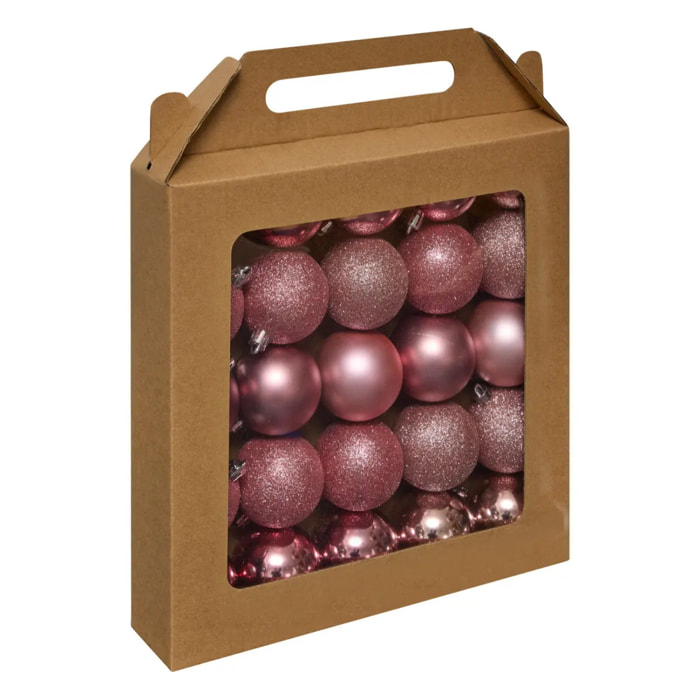 Lot de 25 boules D.6cm polystyrène recyclé rose