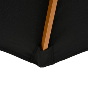 Parasol Ajustable Fácil De Transportar Ø3x2,5m Negro