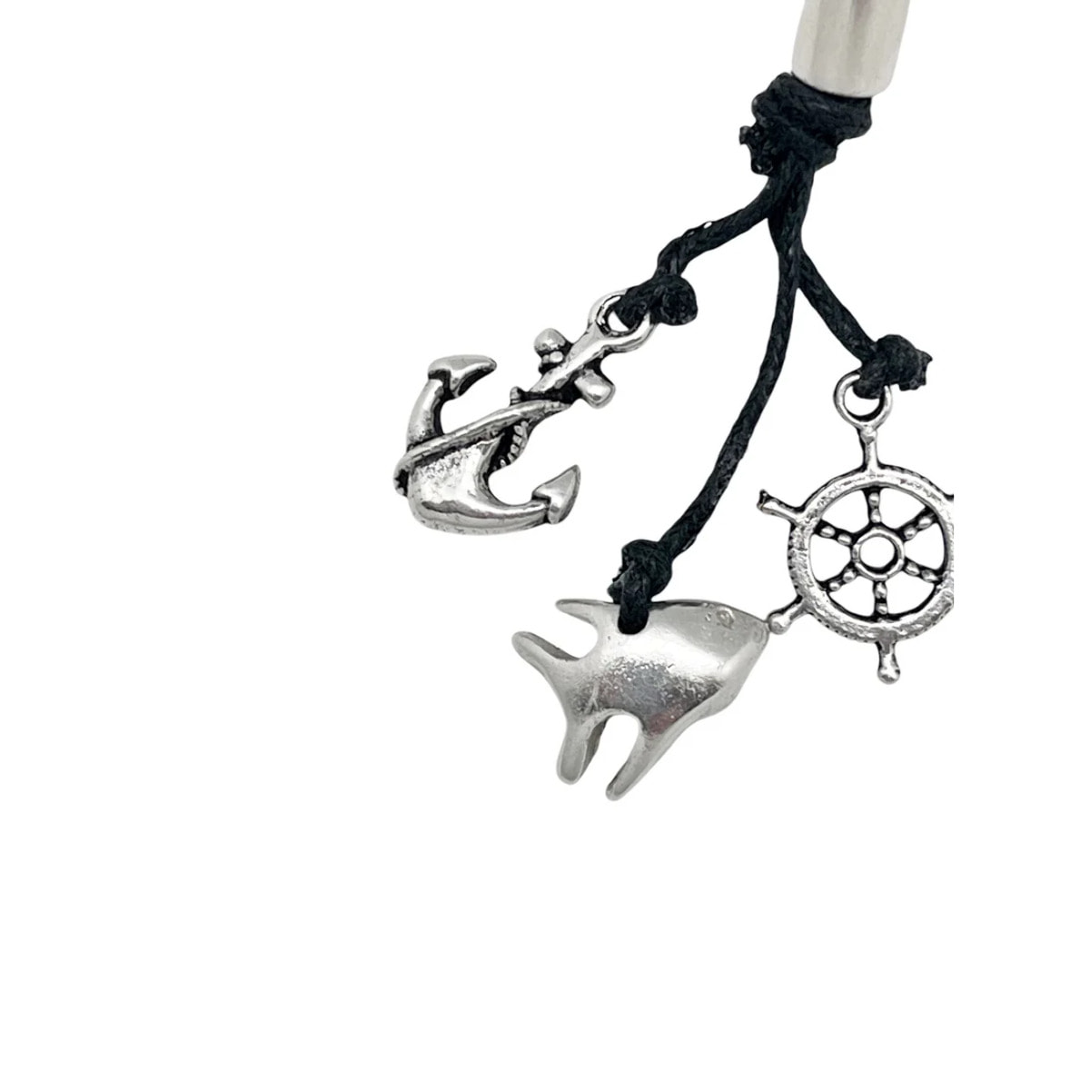 Llavero MiGuia eb negro y plata chapado