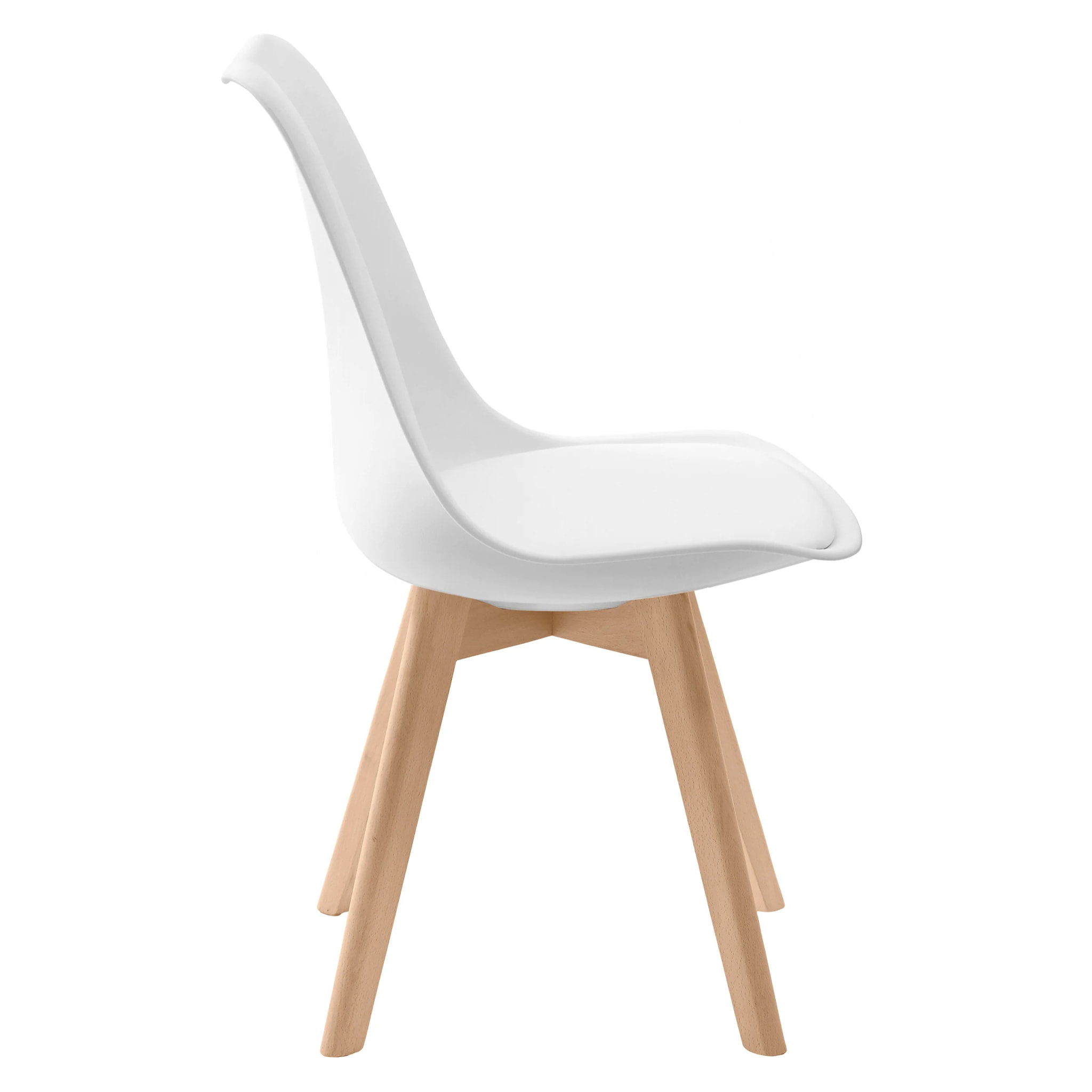 Lot de 2 chaises blanches et pieds bois - Skandi