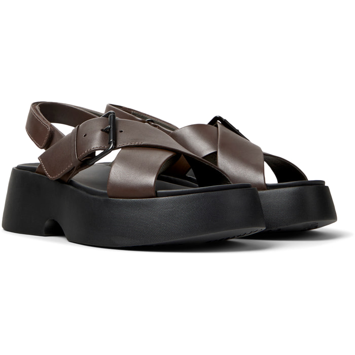 Sandalias - CAMPER Tasha - Marron - Cuero liso