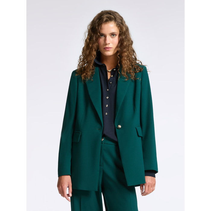 Elena Mirò - Blazer monopetto in tessuto crêpe - Verde