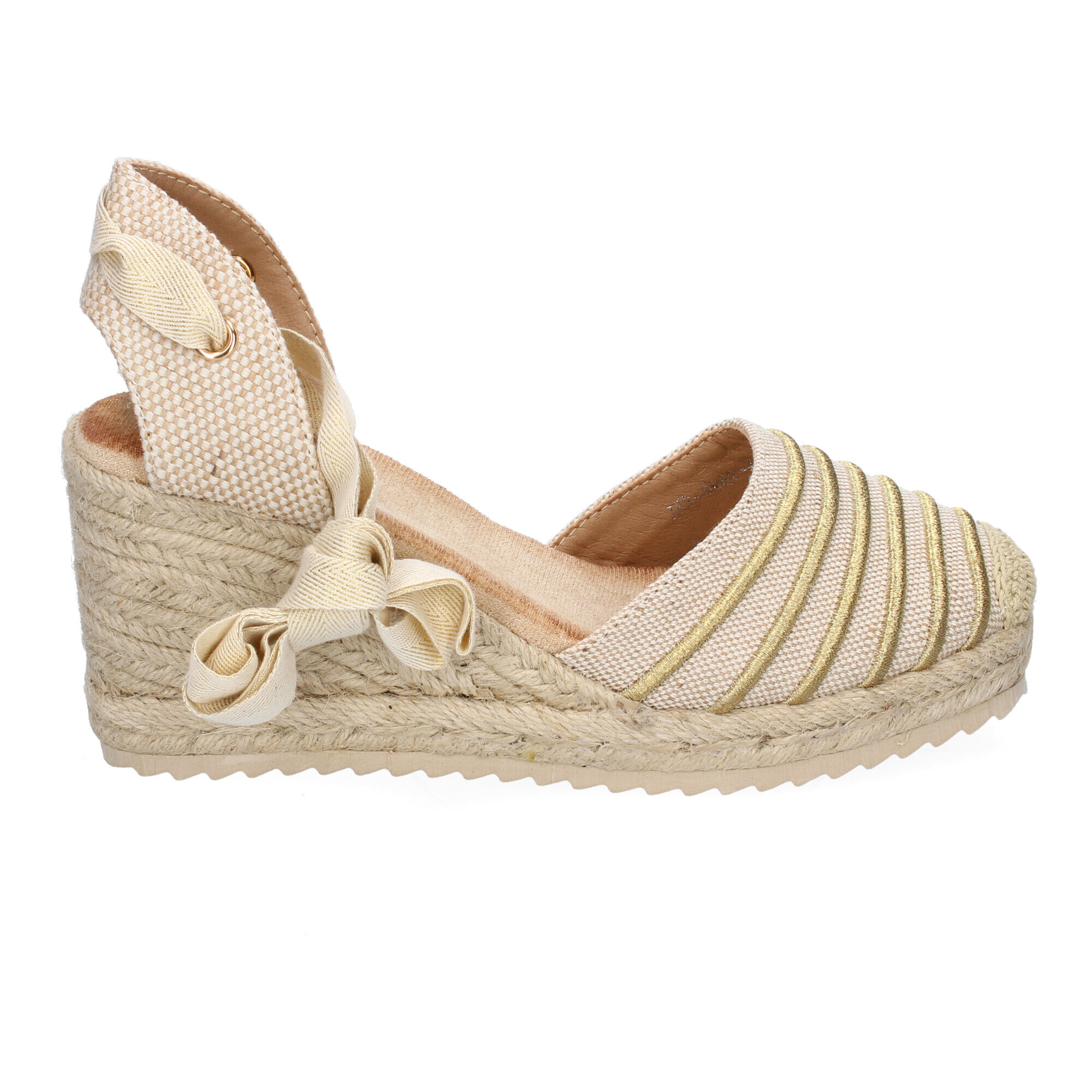 Sandalia de Mujer con Cuña de Yute, Comodas y Elegantes, Diseño Moderno con Cintas
