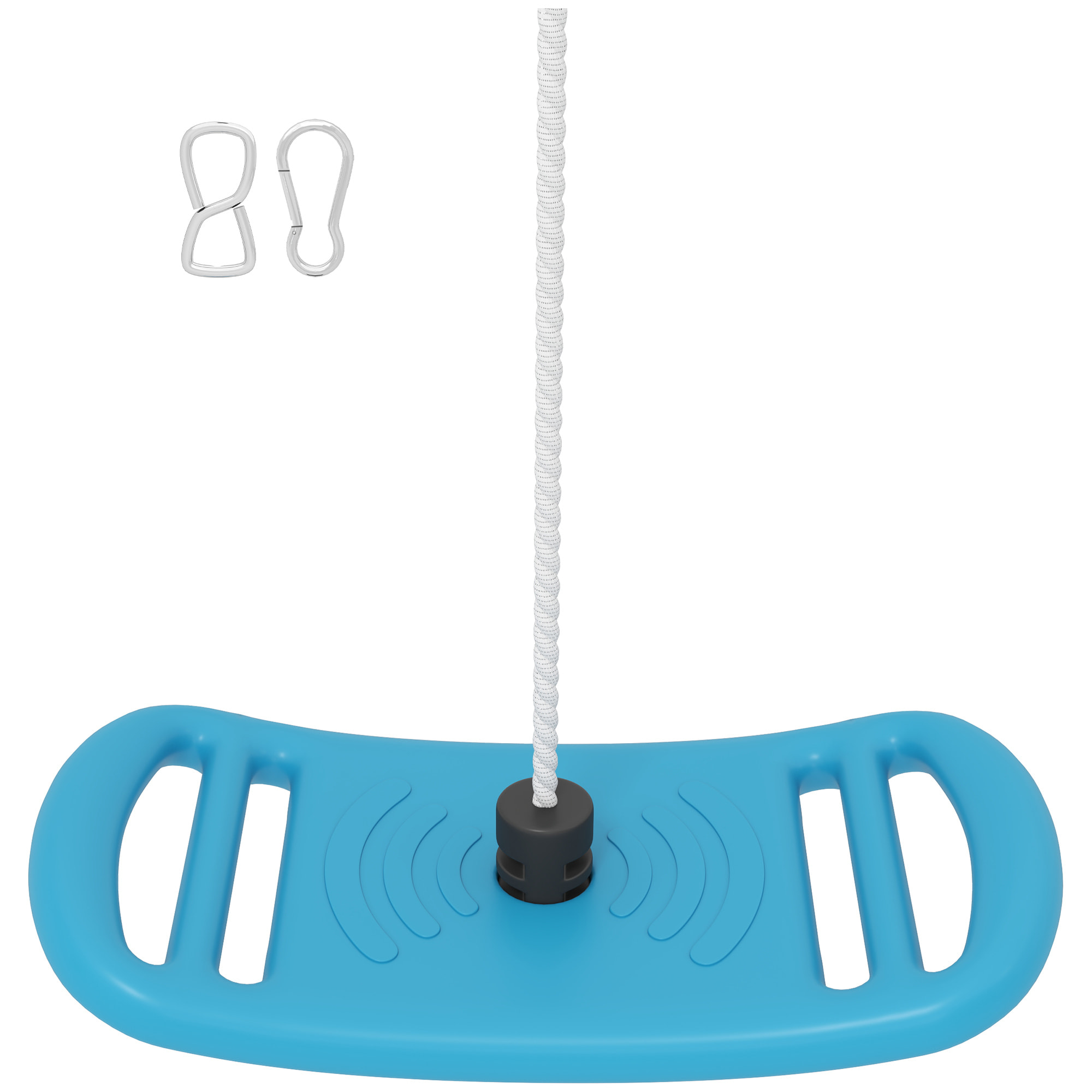 Balançoire enfant - siège balançoire - corde réglable, mousquetons - max. 70Kg - PE bleu