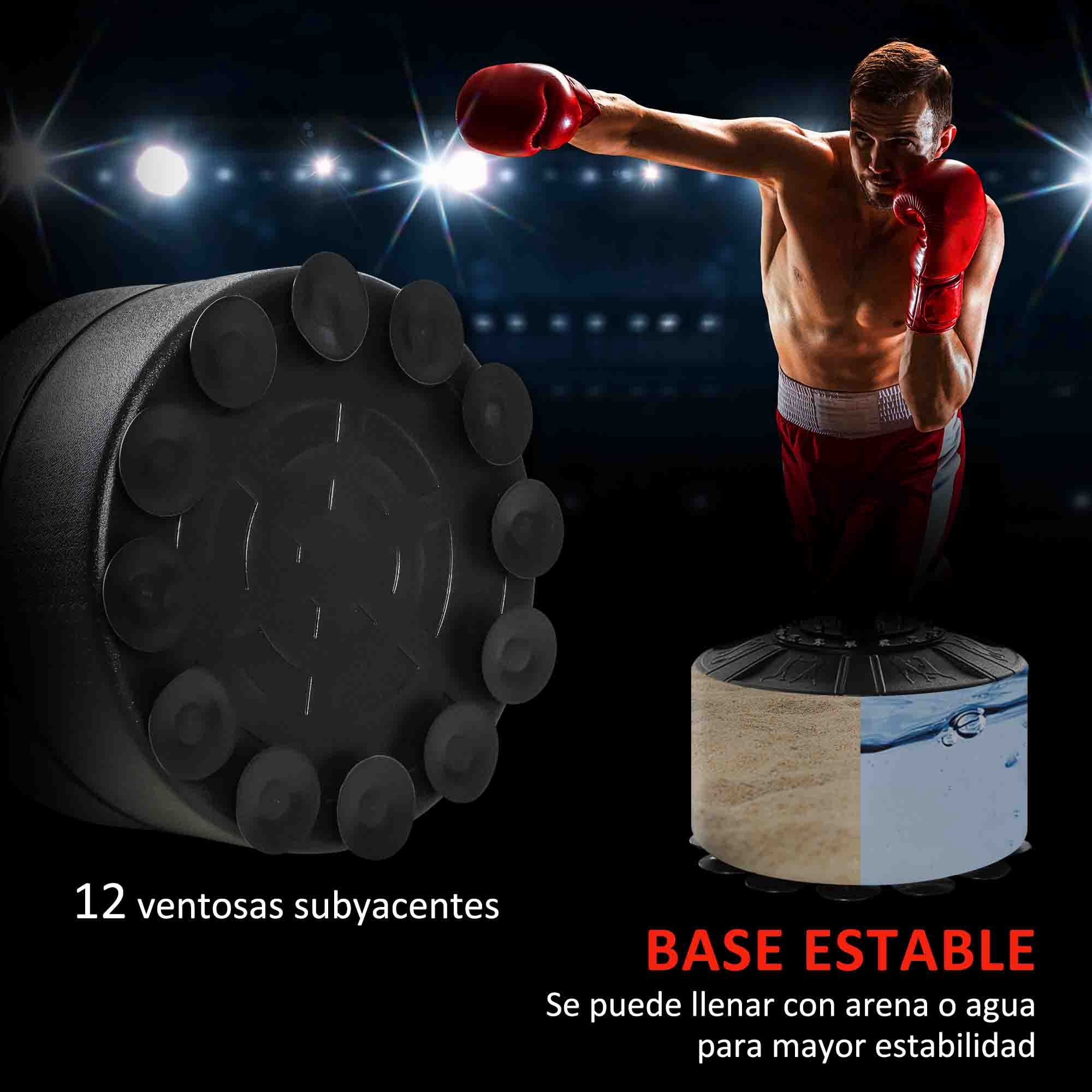 Saco de Boxeo de Pie, 160-230 cm, Saco de Boxeo con Barra Giratoria de 360°, 2 Bolas de Velocidad y Base Rellenable, Punching Ball para Adultos y Niños, Entrenamiento MMA, Muay Thai, Rojo