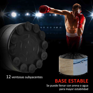 Saco de Boxeo de Pie, 160-230 cm, Saco de Boxeo con Barra Giratoria de 360°, 2 Bolas de Velocidad y Base Rellenable, Punching Ball para Adultos y Niños, Entrenamiento MMA, Muay Thai, Rojo