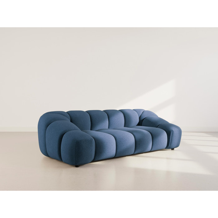 Ava - canapé 3 places en velours texturé - Bleu marine