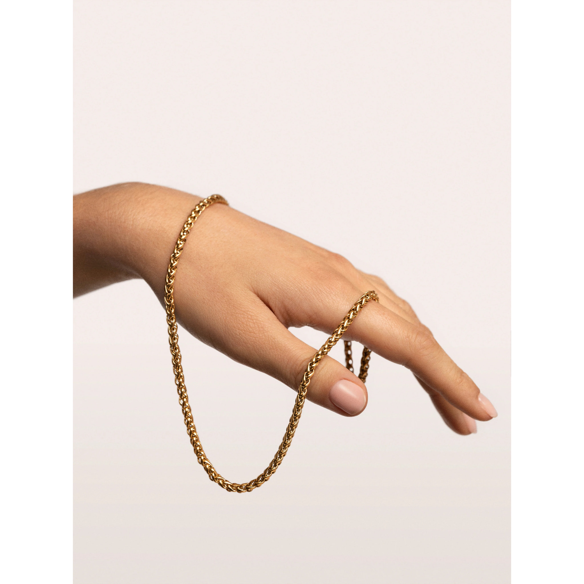 Collar Fine Disco Acero Baño Oro