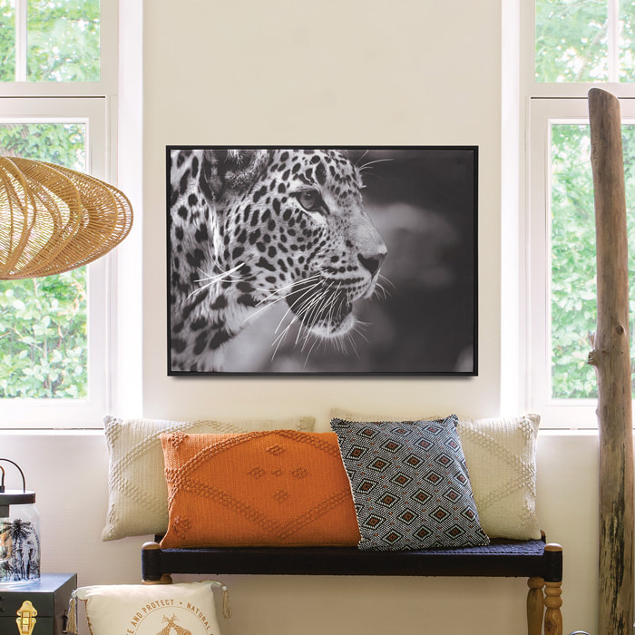 Toile imprimée "Léopard" encadrée 58x78 cm