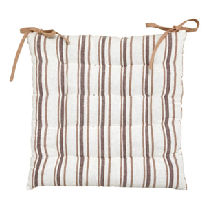 Galette de chaise Groove 38x38cm rayée beige lin