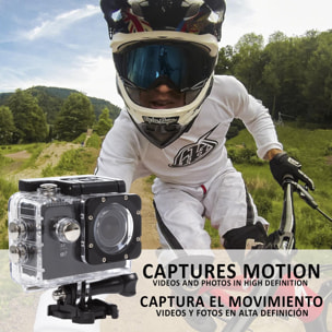 Fotocamera sportiva Garrix 4K con WIFI, batteria da 900 mAh e impermeabile fino a 30 m con custodia impermeabile.