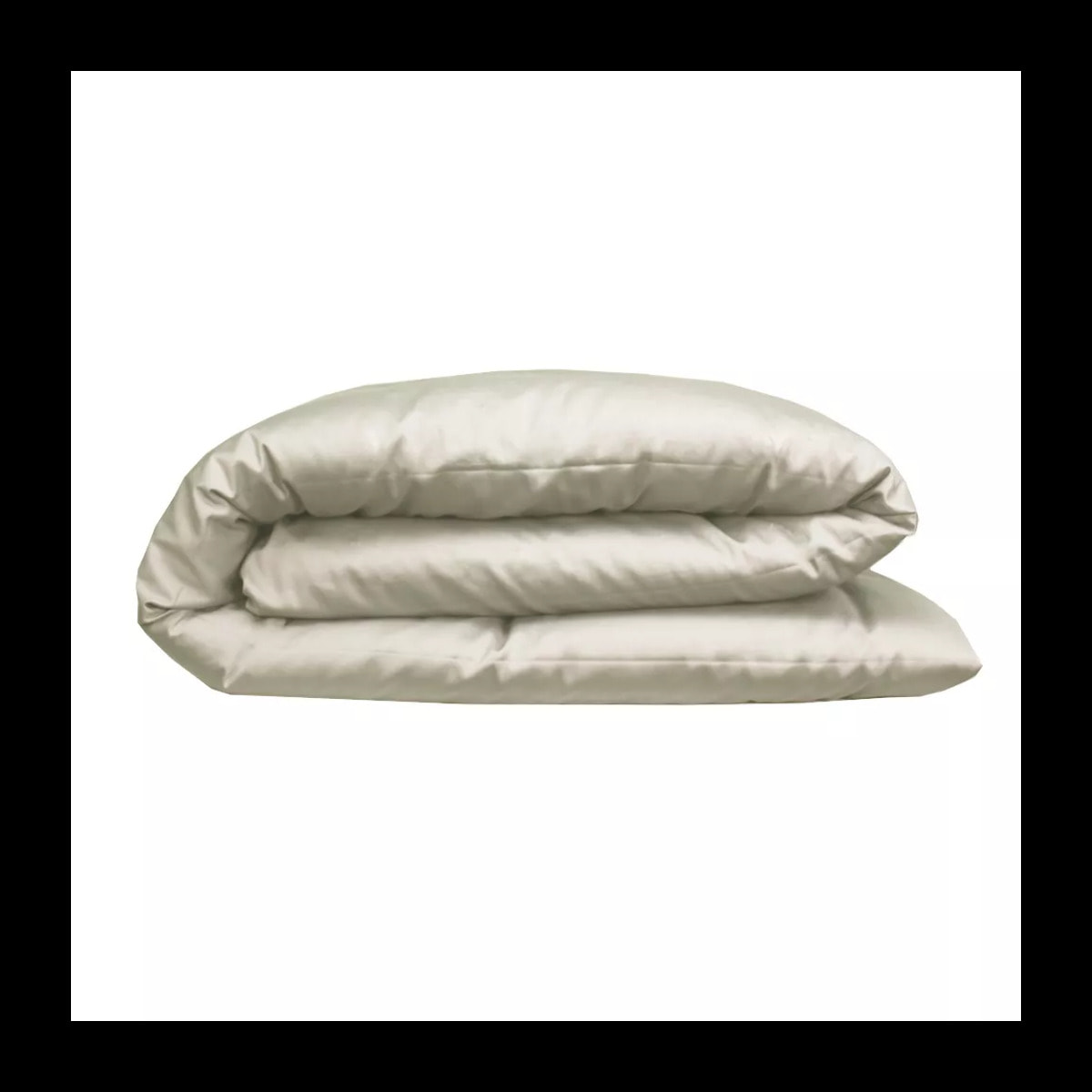 Housse de couette satin de coton uni ivoire Ava uni angora