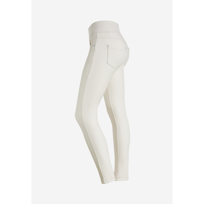 Pantaloni N.O.W.® skinny vita alta in similpelle ecologica