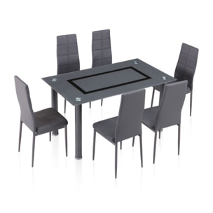 Pack 6 sillas de comedor Gray Tex Gris